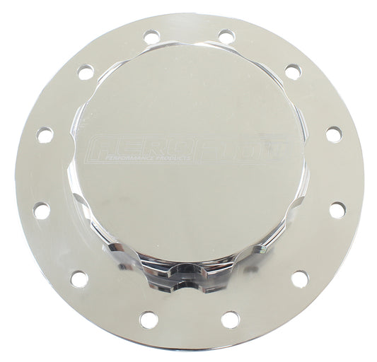 Screw-On Billet Fuel Cell Cap Assembly     Polished Finish With Bolts & Gasket.