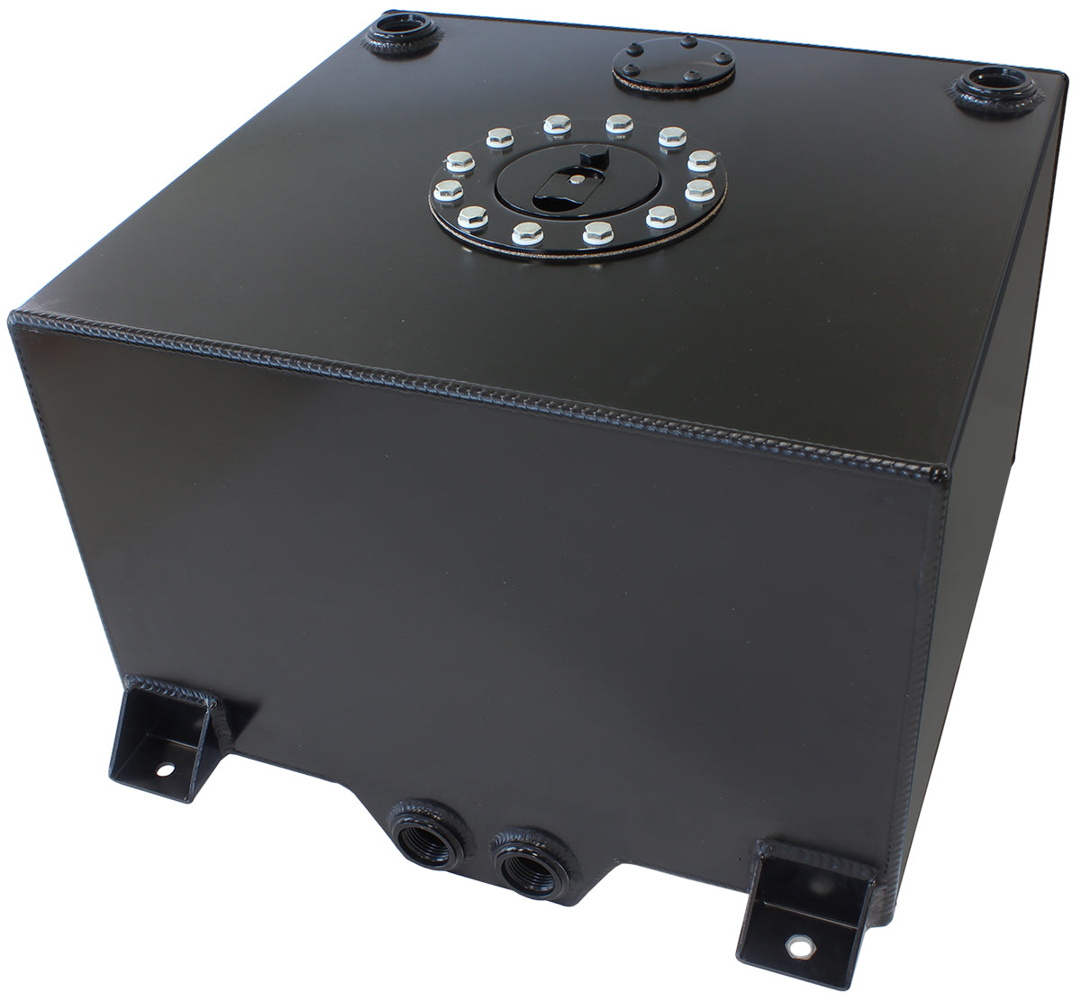 Aluminium 10 Gallon (38L) Fuel Cell with Cavity/Sump (Black)   14-15/16" L x 16-1/8" W x 10-1/4" H (38cm x 41cm x 26cm)