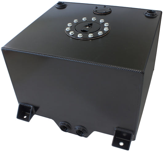 Aluminium 10 Gallon (38L) Fuel Cell with Cavity/Sump (Black)   14-15/16" L x 16-1/8" W x 10-1/4" H (38cm x 41cm x 26cm)