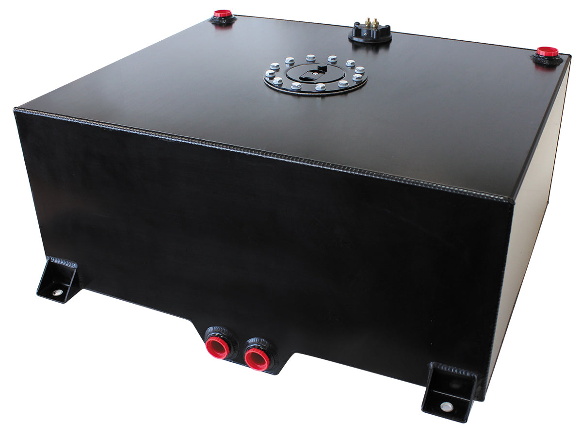 Aluminium 20 Gallon (76L) Fuel Cell with Cavity/Sump & Fuel Sender (Black)   20-1/16" L x 24-3/8" W x 10-1/4" H (51cm x 62cm x 26cm)