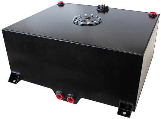 Aluminium 25 Gallon (95L) Fuel Cell with Cavity/Sump & Fuel Sender (Black)   25-1/4" L x 24-3/8" W x 10-1/4" H (64cm x 62cm x 26cm)