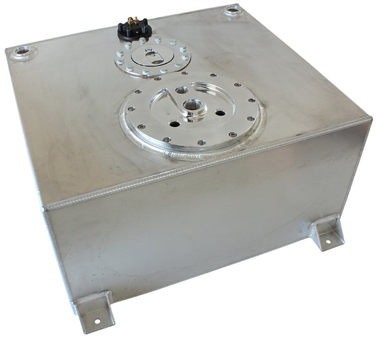 Aluminium 15 Gallon (57L) Fuel Cell Flat Bottom Triple 60mm Pump Hanger & Fuel Sender   18-1/8" L x 20-1/16" W x 10-1/4" H (46cm x 51cm x 26cm)