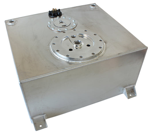 Aluminium 15 Gallon (57L) Fuel Cell Flat Bottom Triple 40mm Pump Hanger & Fuel Sender   18-1/8" L x 20-1/16" W x 10-1/4" H (460mm L x 510mm W x 260mm H)