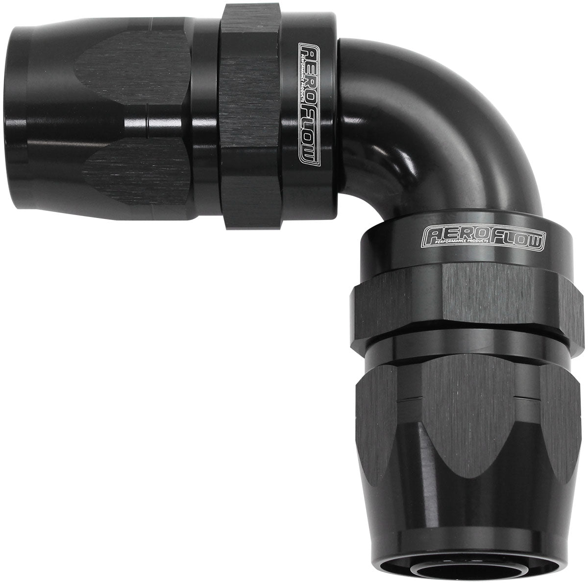 853 Series Cutter FullFlow 90° Dual Hose Ends -8AN   Black Finish. Suits 100 & 450 Series Hose