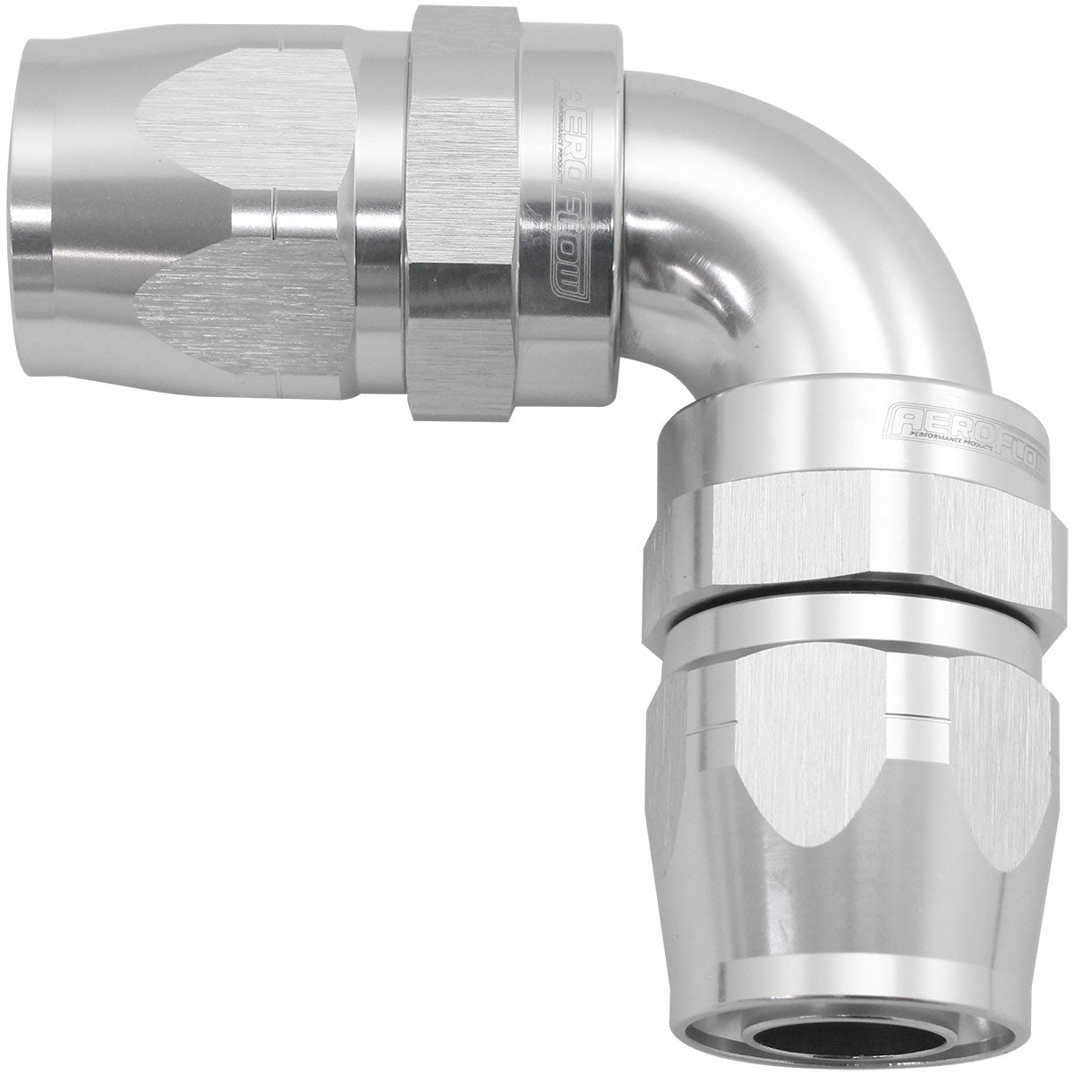 853 Series Cutter FullFlow 90° Dual Hose Ends -8AN   Silver Finish. Suits 100& 450 Series Hose
