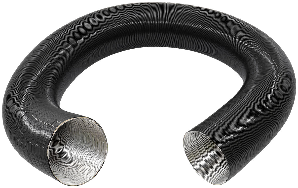 Aeroflow 3-1/2" (90.5mm) O.D. Black Aluminium Flexible Duct  1 Meter Compressed Length