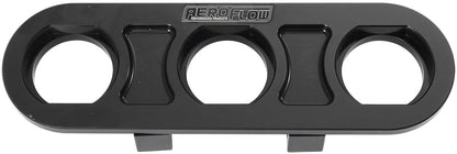 Universal Modular 3-Port Billet Bulkhead Plate   Black Finish