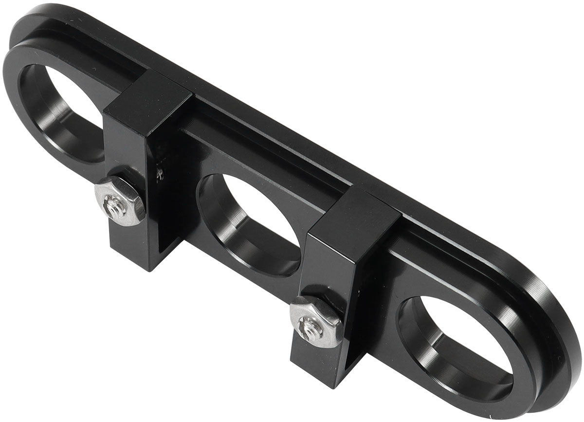 Universal Modular 3-Port Billet Bulkhead Plate   Black Finish