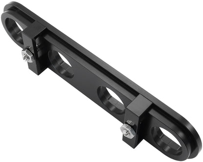 Universal Modular 4-Port Billet Bulkhead Plate   Black Finish