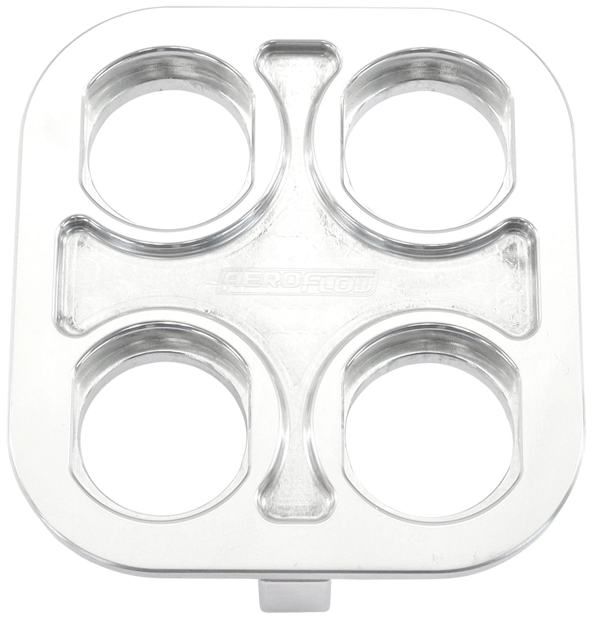 Universal Modular 4-Port Square Billet Bulkhead Plate   Polished Finish