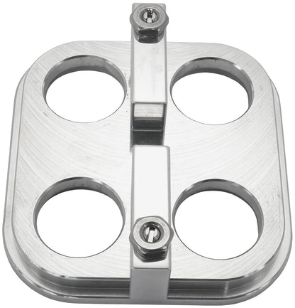 Universal Modular 4-Port Square Billet Bulkhead Plate   Polished Finish