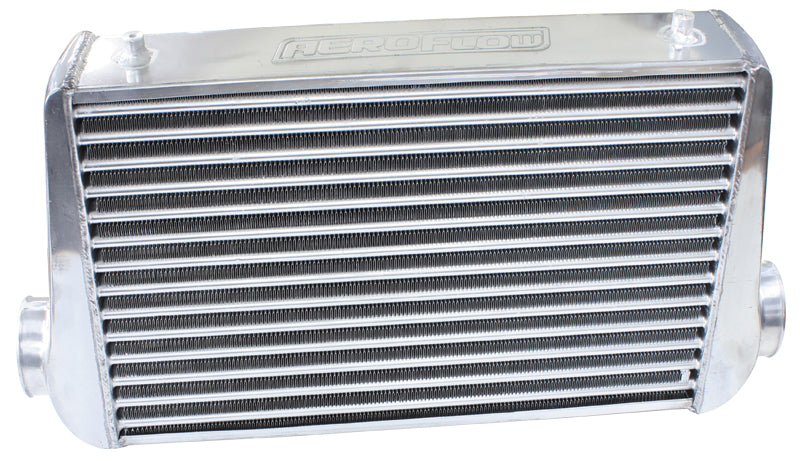 450x300x76mm Street Series Aluminium Intercooler, Polished Finish    3" Slip On Inlet and Outlet with 2 M8x1.25mm Mounting Bosses