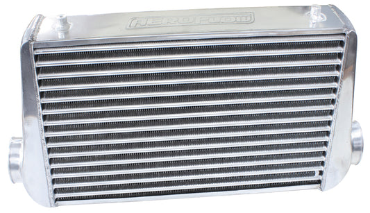 450x300x76mm Street Series Aluminium Intercooler, Polished Finish    3" Slip On Inlet and Outlet with 2 M8x1.25mm Mounting Bosses