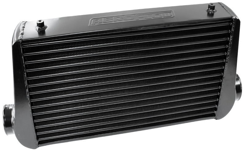 450x300x76mm Street Series Aluminium Intercooler, Black Finish    3" Slip On Inlet and Outlet with 2 M8x1.25mm Mounting Bosses