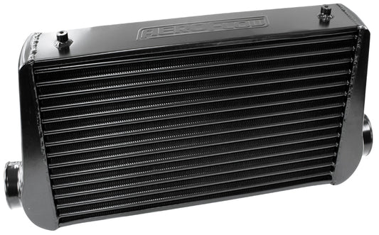 450x300x76mm Street Series Aluminium Intercooler, Black Finish    3" Slip On Inlet and Outlet with 2 M8x1.25mm Mounting Bosses