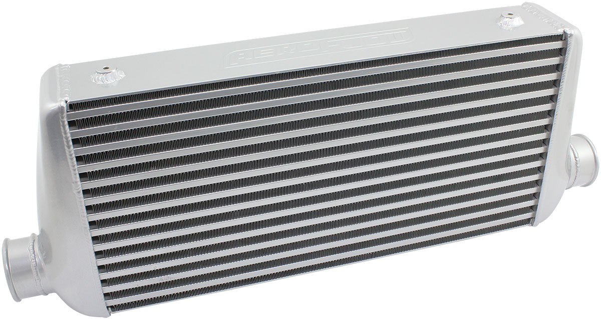 600x300x76mm Race Series Aluminium Intercooler, Silver Powder Coated Finish   3" Slip OnInlet and Outlet with 4 M8x1.25mm Mounting Bosses