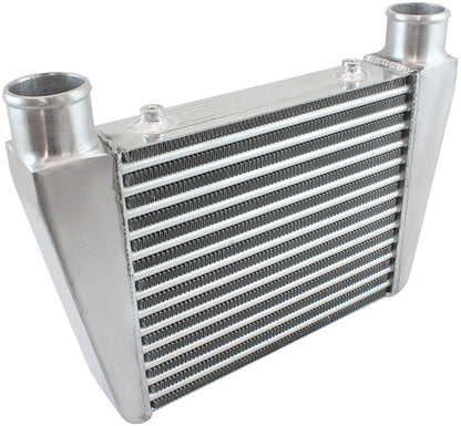 V-Mount Street Series Aluminium Intercooler, Silver Powder Coated Finish   330 x 280 x 76mm with 2-1/2" Inlet/Outlets