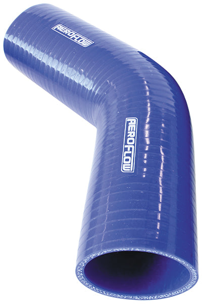 Gloss Blue 45° Silicone Elbow Hose 2-1/4" (57mm) I.D   4-Ply, 13/64" (5.3mm) Wall Thickness, 5-45/64" (145mm) Leg