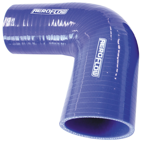 Gloss Blue 90° Silicone Reducer / Expander Hose 4" (16mm) to 3-1/2" (90mm) I.D   5mm Wall Thickness, 127mm Leg