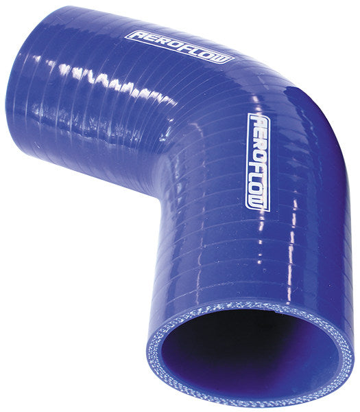 Gloss Blue 67° Silicone Elbow Hose 3-3/4" (95mm) I.D   4-Ply, 13/64" (5.3mm) Wall Thickness, 4-59/64" (125mm) Leg