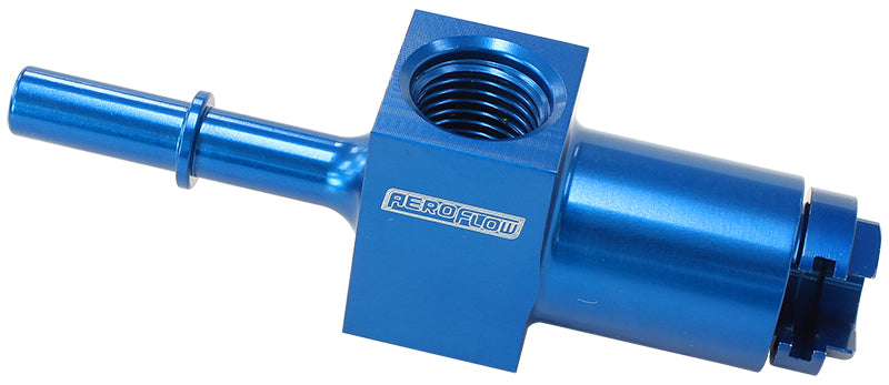 Push-On 5/16" Female to Male EFI Fuel Fitting - Blue   With 1/8" NPT and -6 ORB Ports