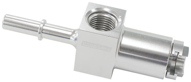 Push-On 5/16" Female to Male EFI Fuel Fitting - Silver    With 1/8" NPT and -6 ORB Ports