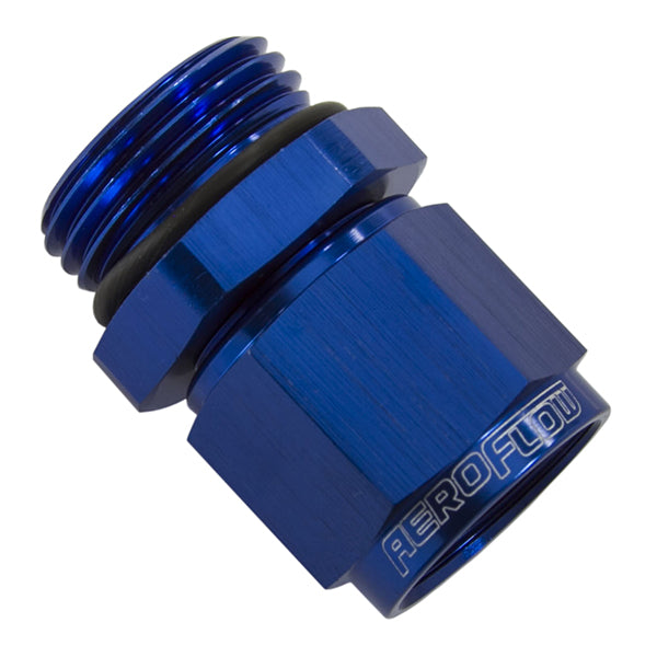 Male -8 ORB to Female -6AN Swivel Adapter   Blue Finish
