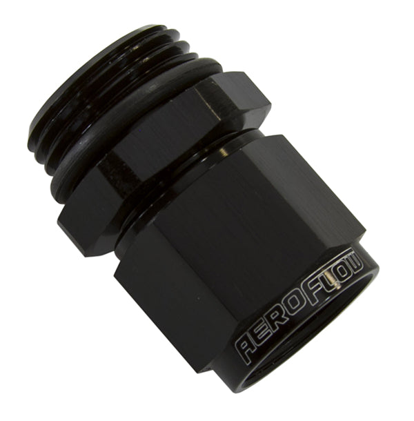 Male -12 ORB to Female -10AN Swivel Adapter   Black Finish