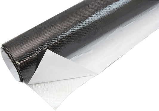 Heat Barrier 12" x 12" Sheet - Black Finish   Adhesive backed aluminised surface reflects up to 2000Â°F radiant heat