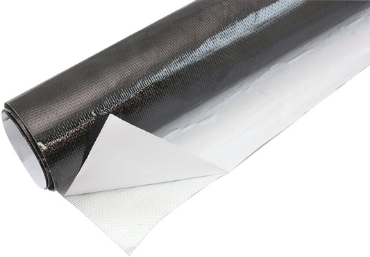 Heat Barrier - 24" x 36" Sheet - Black Finish    Adhesive backed aluminised surface reflects up to 2000Â°F radiant heat