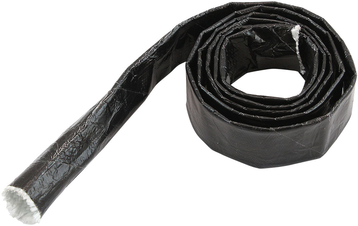 Aluminised Black Heat Sleeve - 1/4" to 1/2" I.D. and 12ft (3.7m) Length    Withstands 500Â°F Direct Heat