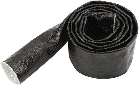 Aluminised Black Heat Sleeve - 5/8" to 1" I.D. and 12ft (3.7m) Length    Withstands 500Â°F Direct Heat