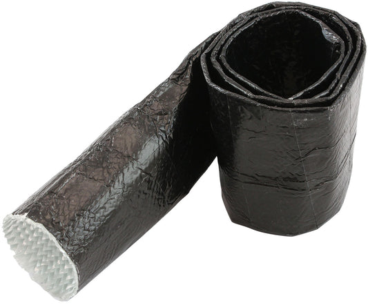 Aluminised Black Heat Sleeve - 1-5/8" to 2" I.D. and 12ft (3.7m) Length    Withstands 500Â°F Direct Heat