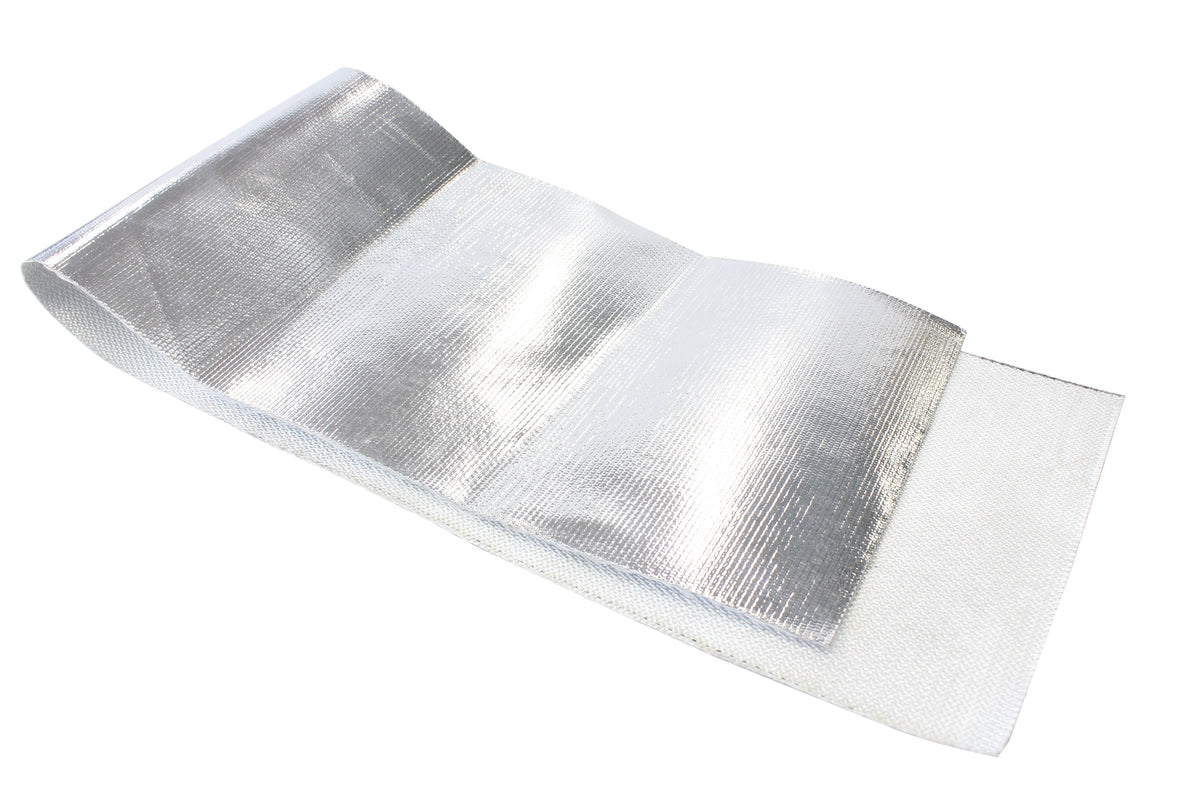 Aeroflow Starter Motor Heat Shield - Silver Finish  Flexible aluminised surface reflects up to 1100Â°C radiant heat