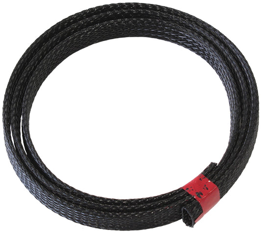 Flex Braid Wrap 1/2" (12.70mm) I.D. 1 Meter Length   Black Finish, Tight Weave High Coverage