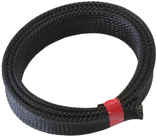Flex Braid Wrap 1" (25.40mm) I.D. 1 MeterLength   Black Finish, Tight Weave High Coverage
