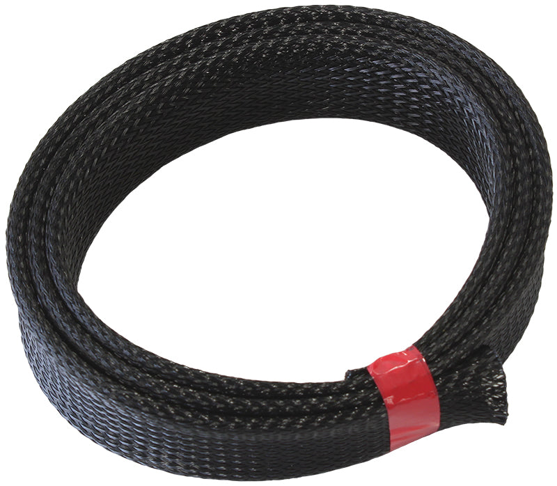 Flex Braid Wrap 1" (25.40mm) I.D. 7.6 Meter Length   Black Finish, Tight Weave High Coverage