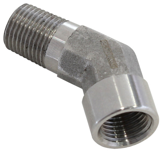 45° Female 1/8" NPT to Male 1/8" NPT Elbow    Stainless Steel