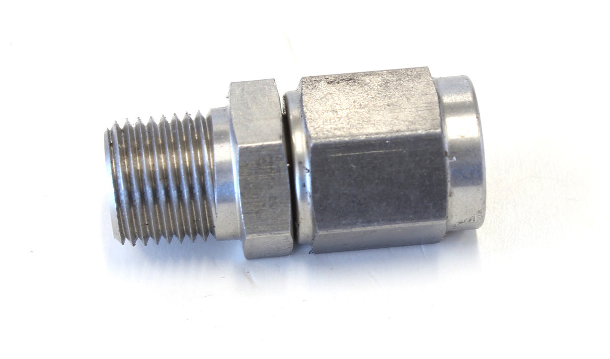 Male NPT to Female AN Straight Fitting 1/8" to -3AN  Stainless Steel