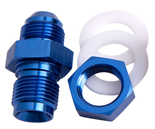 Aeroflow Fuel Cell Bulkhead -6AN  Blue