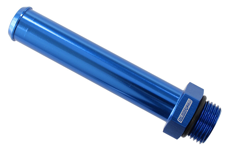 ORB Barb Adapters    -8 ORB to 7/8" (22mm) Barb, 100mm OAL, Blue Finish