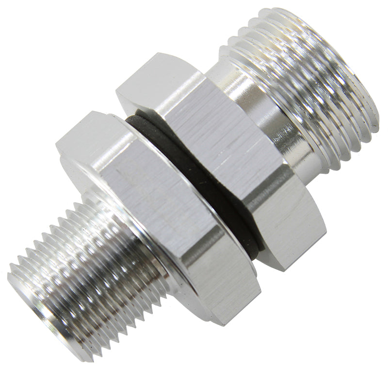 ORB to NPT Coupler    -10 ORB to 3/8" NPT, Silver Finish