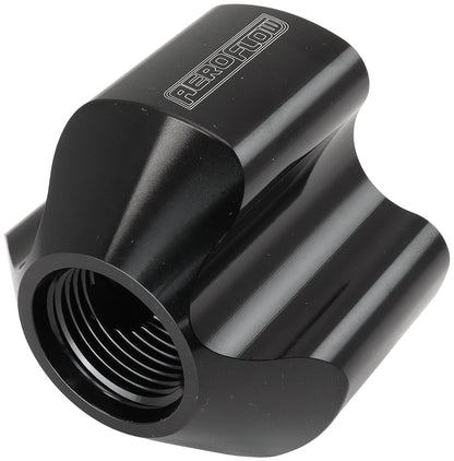 Aeroflow 4 Port Inline Distribution Block - Black Finish  3 x -8 ORB Ports, 1 x -10 ORB Port