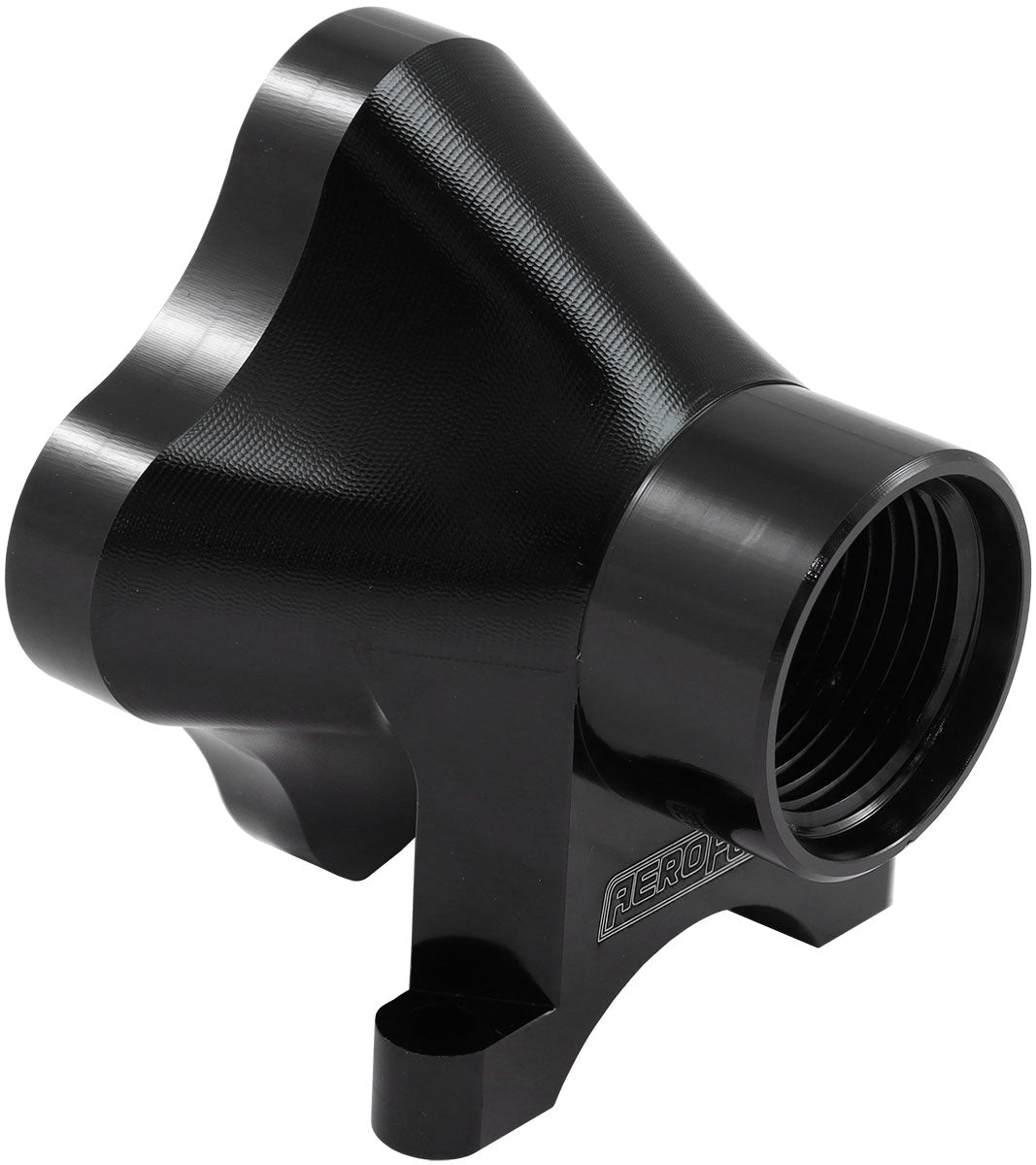 Aeroflow 5 Port Inline Distribution Block - Black Finish  4 x -8 ORB Ports, 1 x -12 ORB Port