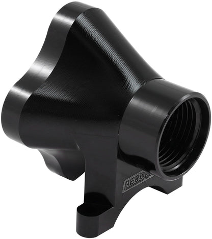 Aeroflow 5 Port Inline Distribution Block - Black Finish  4 x -8 ORB Ports, 1 x -12 ORB Port