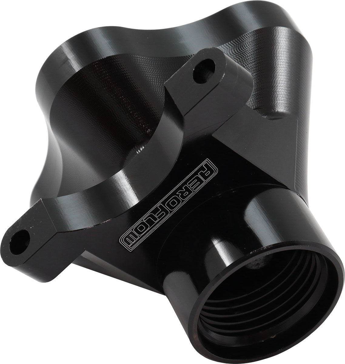 Aeroflow 5 Port Inline Distribution Block - Black Finish  4 x -8 ORB Ports, 1 x -12 ORB Port