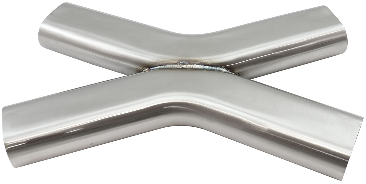 Aeroflow Stainless Steel 2-1/2" Oval Tube, X Pipe   1-7/8" H x 3" W, 1/16" Wall