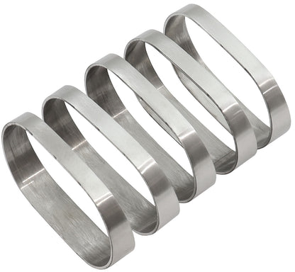 Aeroflow Stainless Steel 2-1/2" Oval Vertical Pie Cuts - Pack of 5   1-7/8" H x 3" W, 1/16" Wall