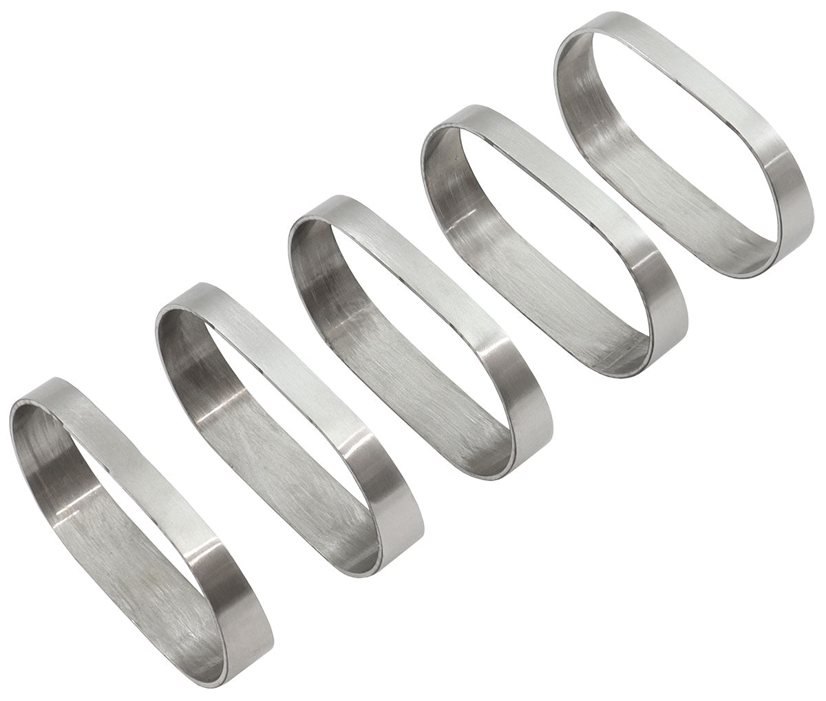 Aeroflow Stainless Steel 2-1/2" Oval Vertical Pie Cuts - Pack of 5   1-7/8" H x 3" W, 1/16" Wall