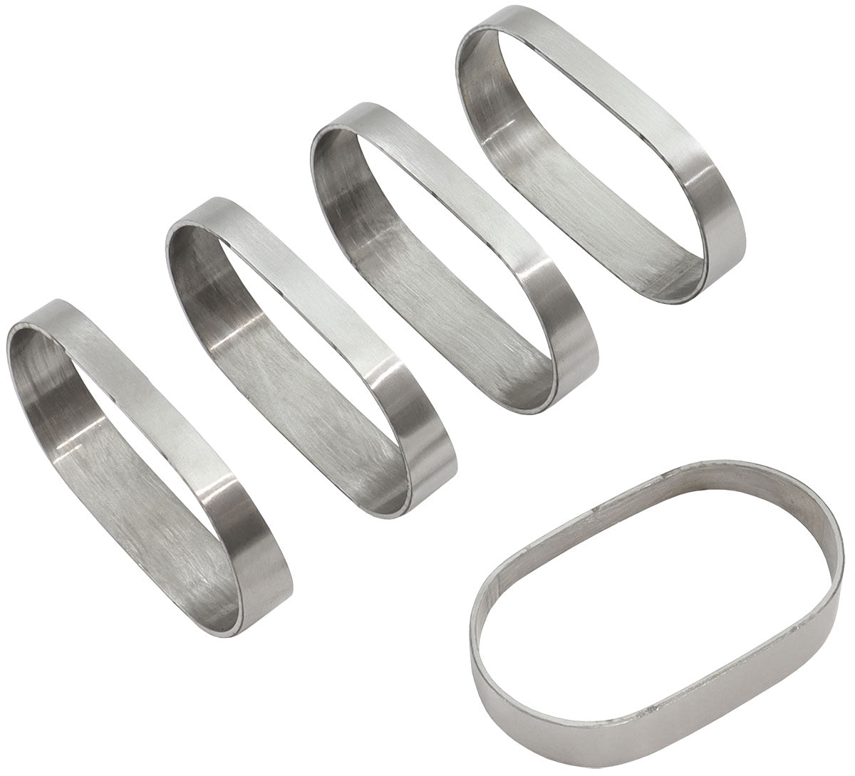 Aeroflow Stainless Steel 2-1/2" Oval Vertical Pie Cuts - Pack of 5   1-7/8" H x 3" W, 1/16" Wall